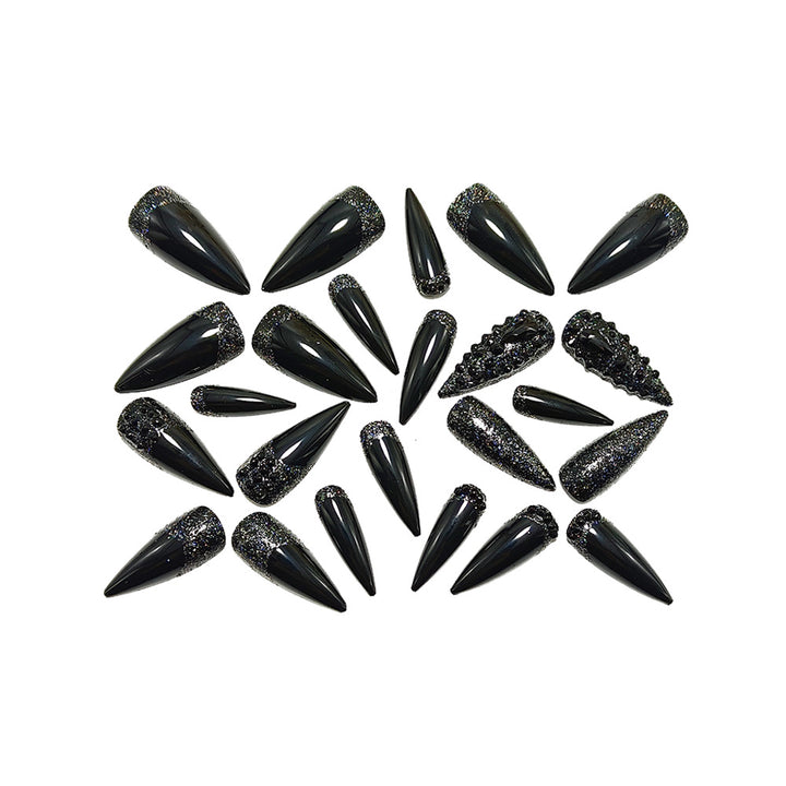 Artificial nails in elegant stiletto design with sparkling rhinestone appliqués Kalsten