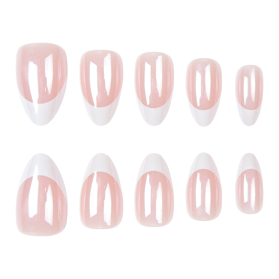 Premium Glossy French Tip Press-On Nails Kalsten