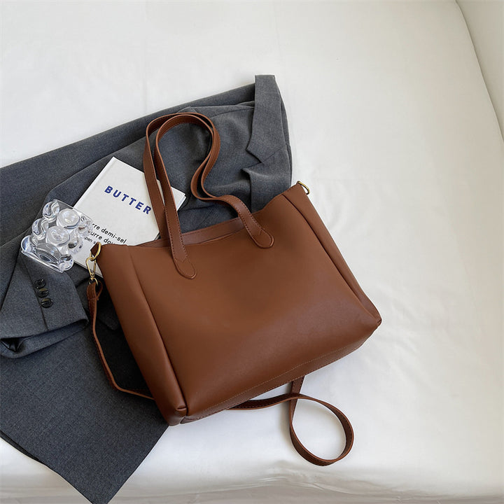 Spacious Soft Leather Tote Bag Kalsten