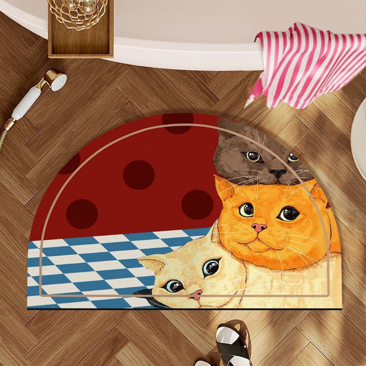 Cat-Themed Bath Mat Kalsten