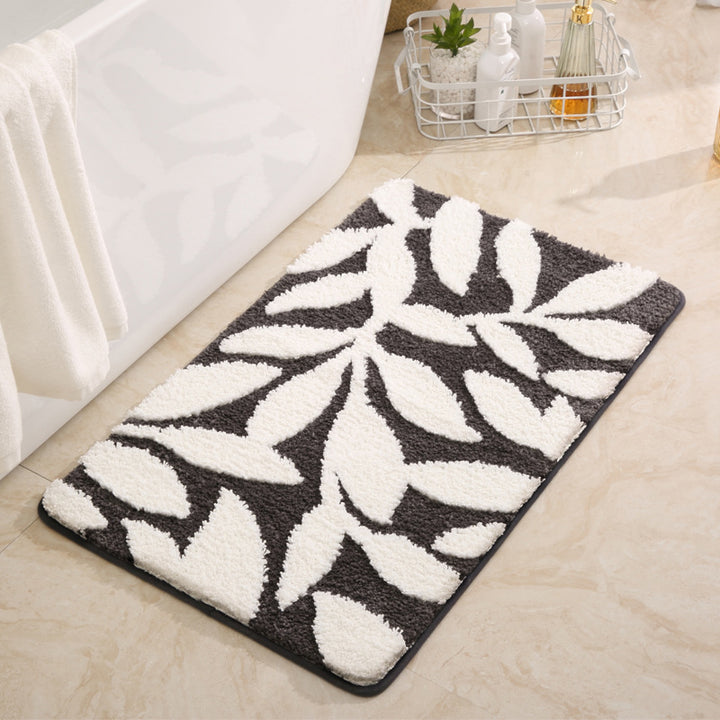 Leaf Patterned Luxury Bath Mat Kalsten