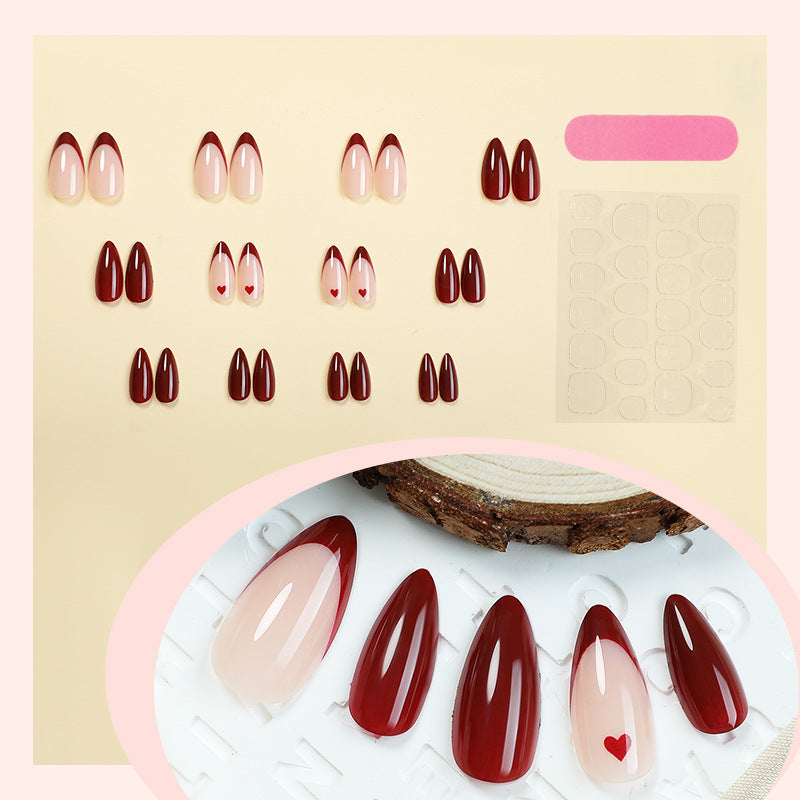 Press-On Nail Art Collection with Heart and Ombre Designs Kalsten