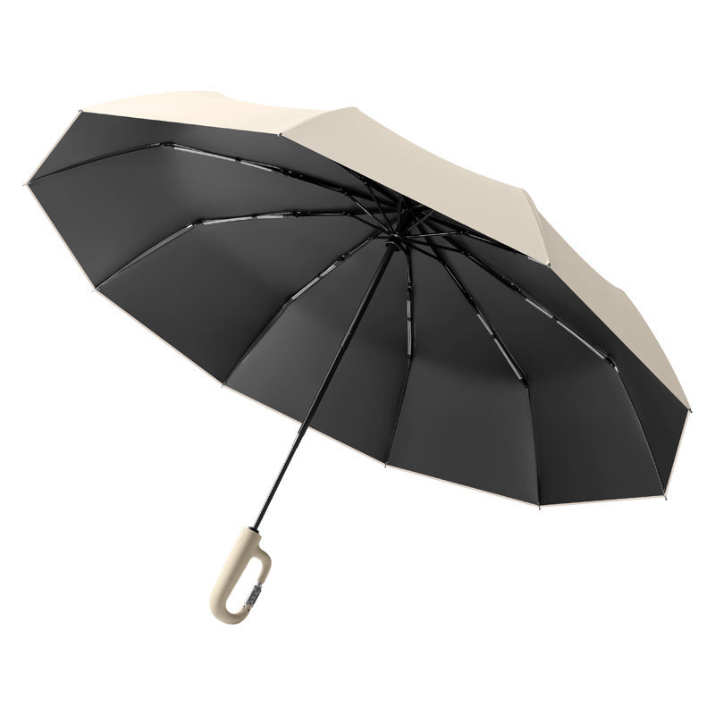 Ladies large, wind-resistant double umbrella with ergonomic handle Kalsten