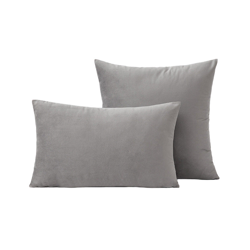 Luxury Velvet Square and Lumbar Decorative Pillow Cover Set with Concealed Zipper and Soft Microfiber Back