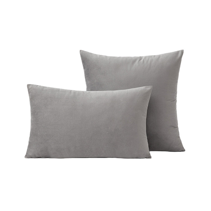 Luxury Velvet Square and Lumbar Decorative Pillow Cover Set with Concealed Zipper and Soft Microfiber Back