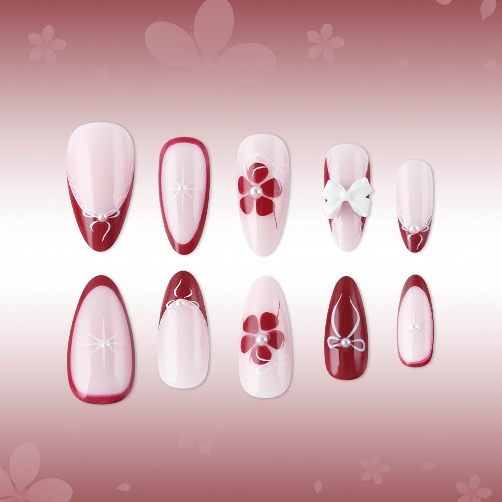 Artistic 3D Floral Press-On Nails Kalsten