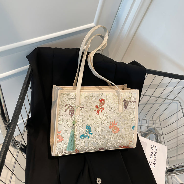 Embroidered Butterfly Pattern Handbag Kalsten