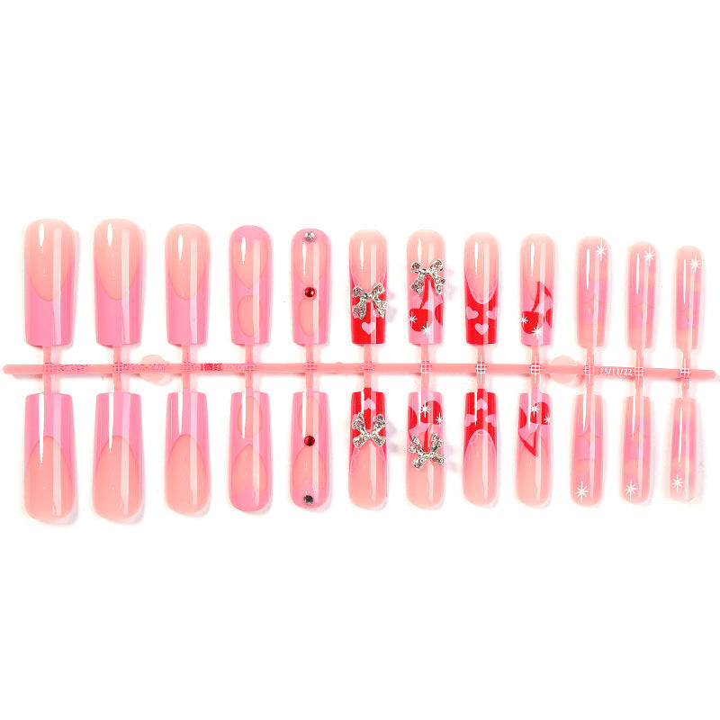 Premium Decorative Press-On Nail Art Set with Rhinestones and Unique Patterns Kalsten