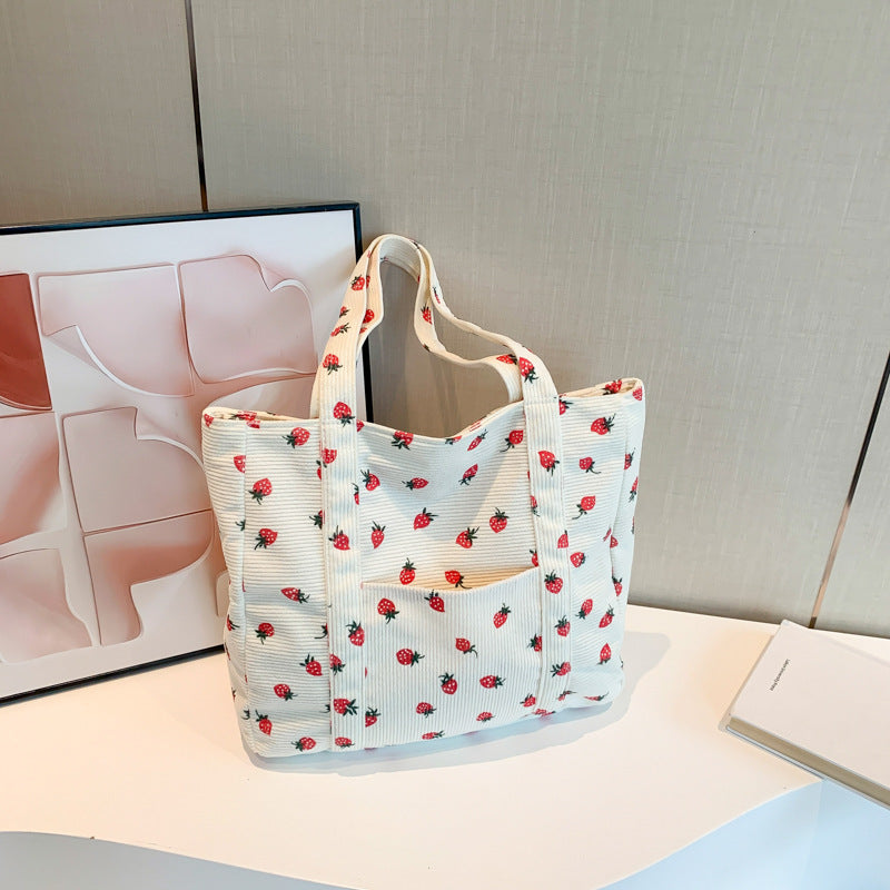 WoStylish Corduroy Shopping Tote Kalsten