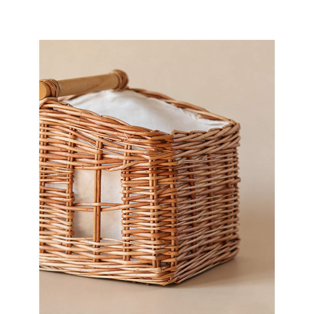 Large storage basket with wooden handle Kalsten