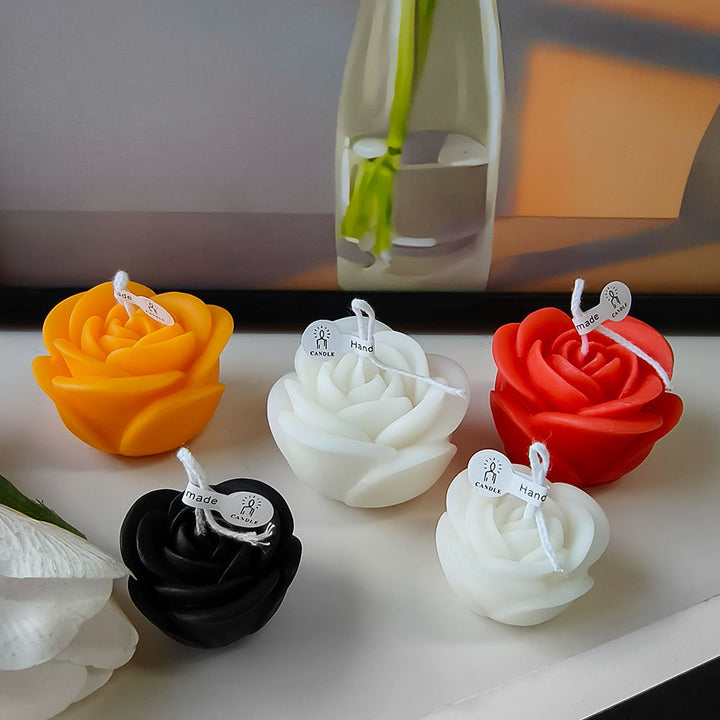 Rose-Shaped Decorative Candle