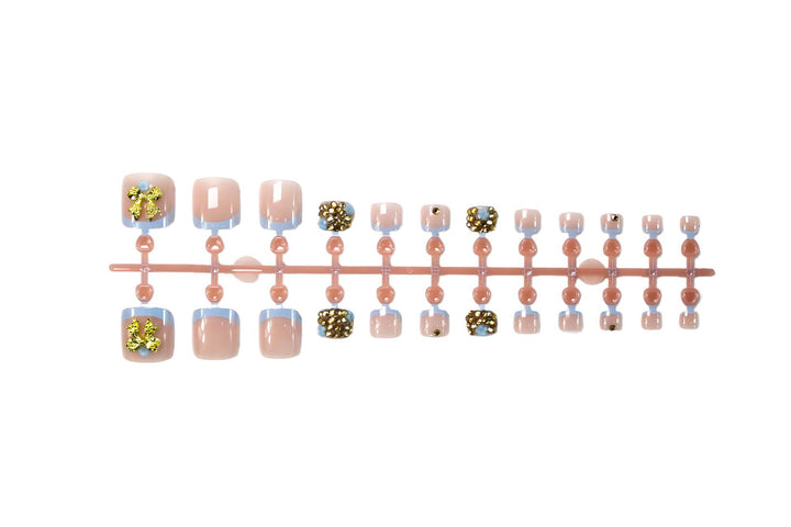 Art nail set with glamorous flower and glitter decorations Kalsten