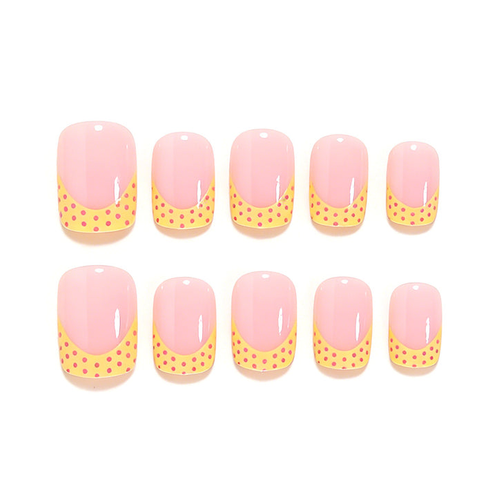 Stylish Polka Dot French Tip Nail Art Set Kalsten