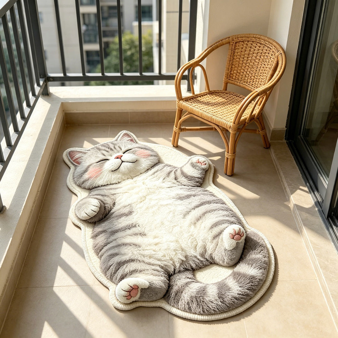 Panda-Shaped Plush Area Rug