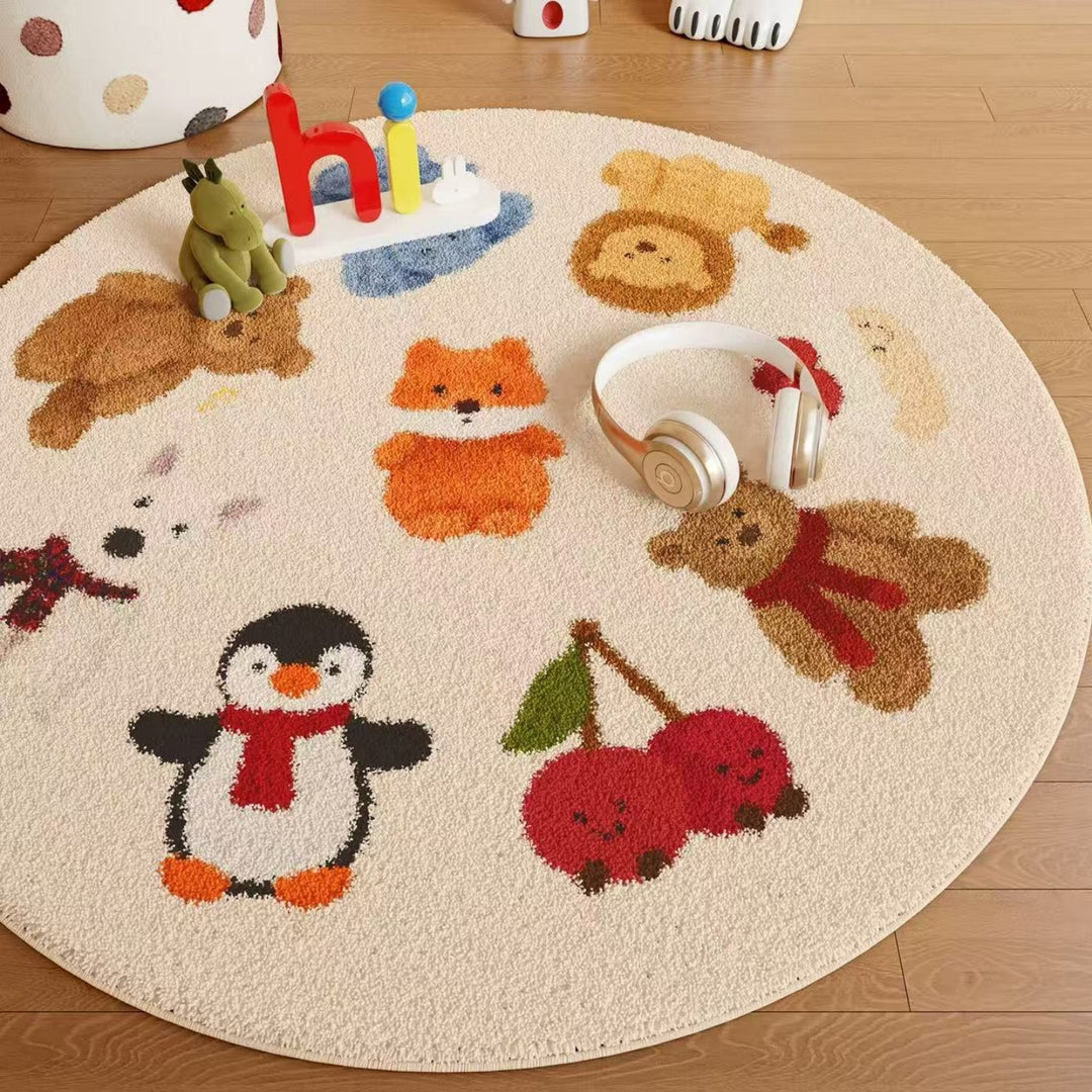 Cartoon-Themed Plush Area Rug for Home Decor