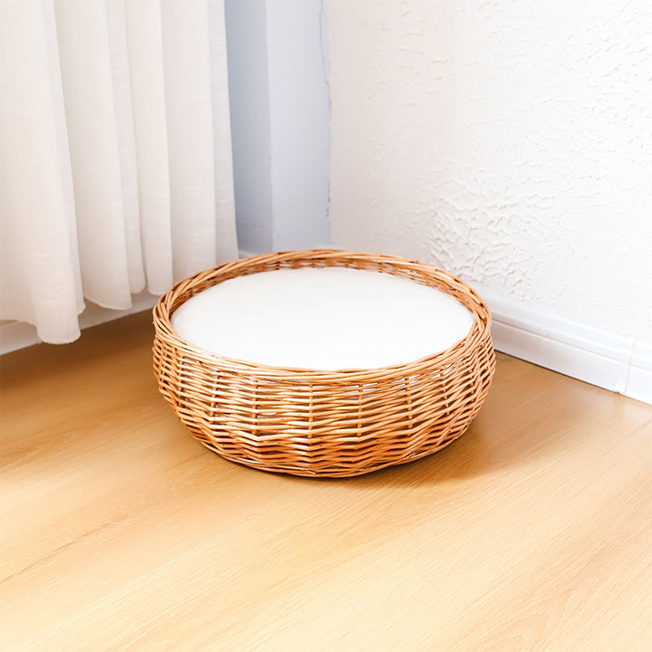 Handcrafted Round Wicker Storage Basket Kalsten