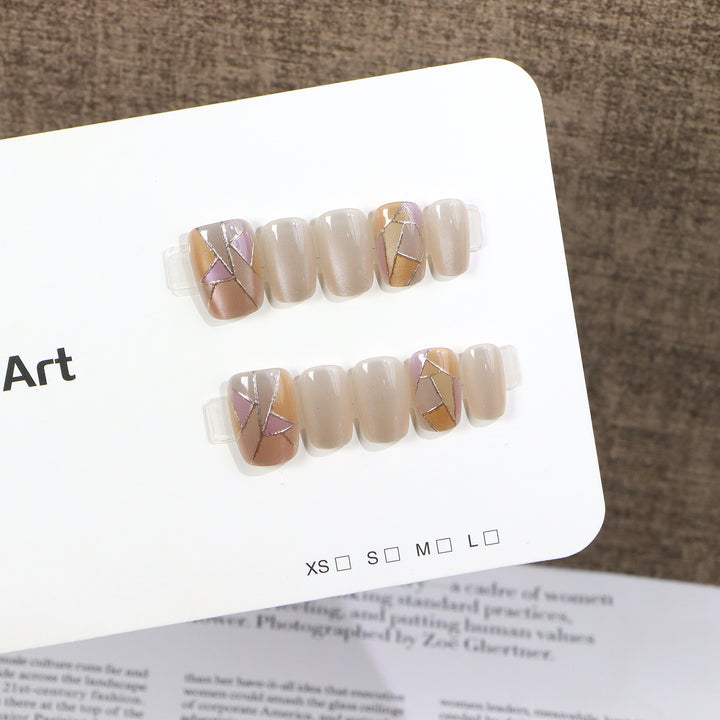 Geometric Pattern Press-On Nail Set Kalsten