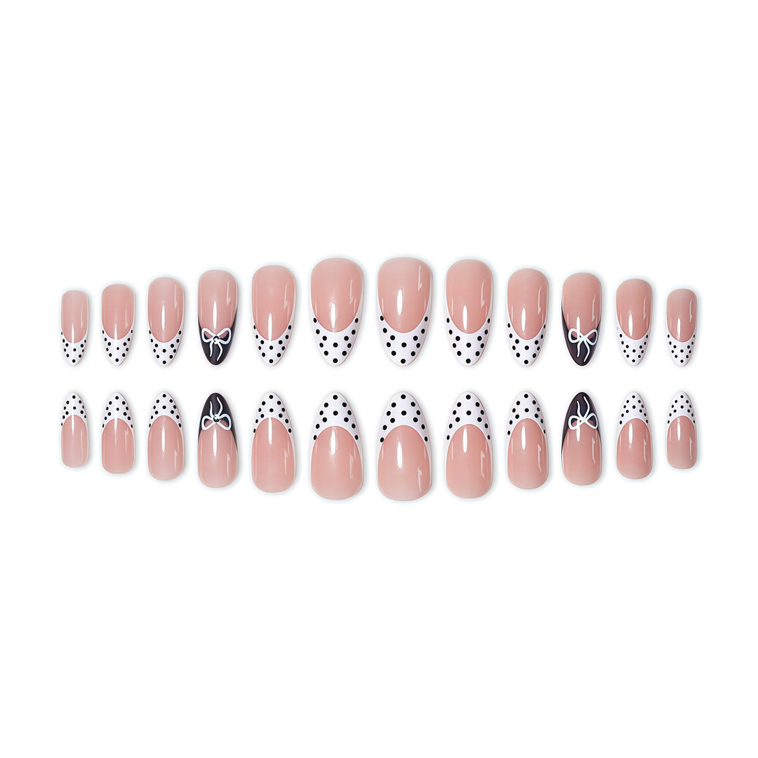 Chic Polka Dot French Tip Nail Art Extensions Kalsten