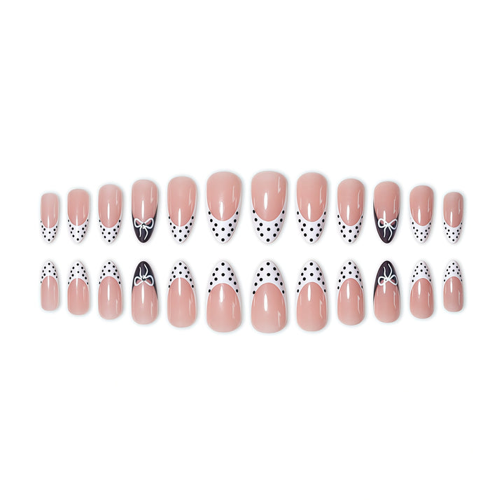 Chic Polka Dot French Tip Nail Art Extensions Kalsten