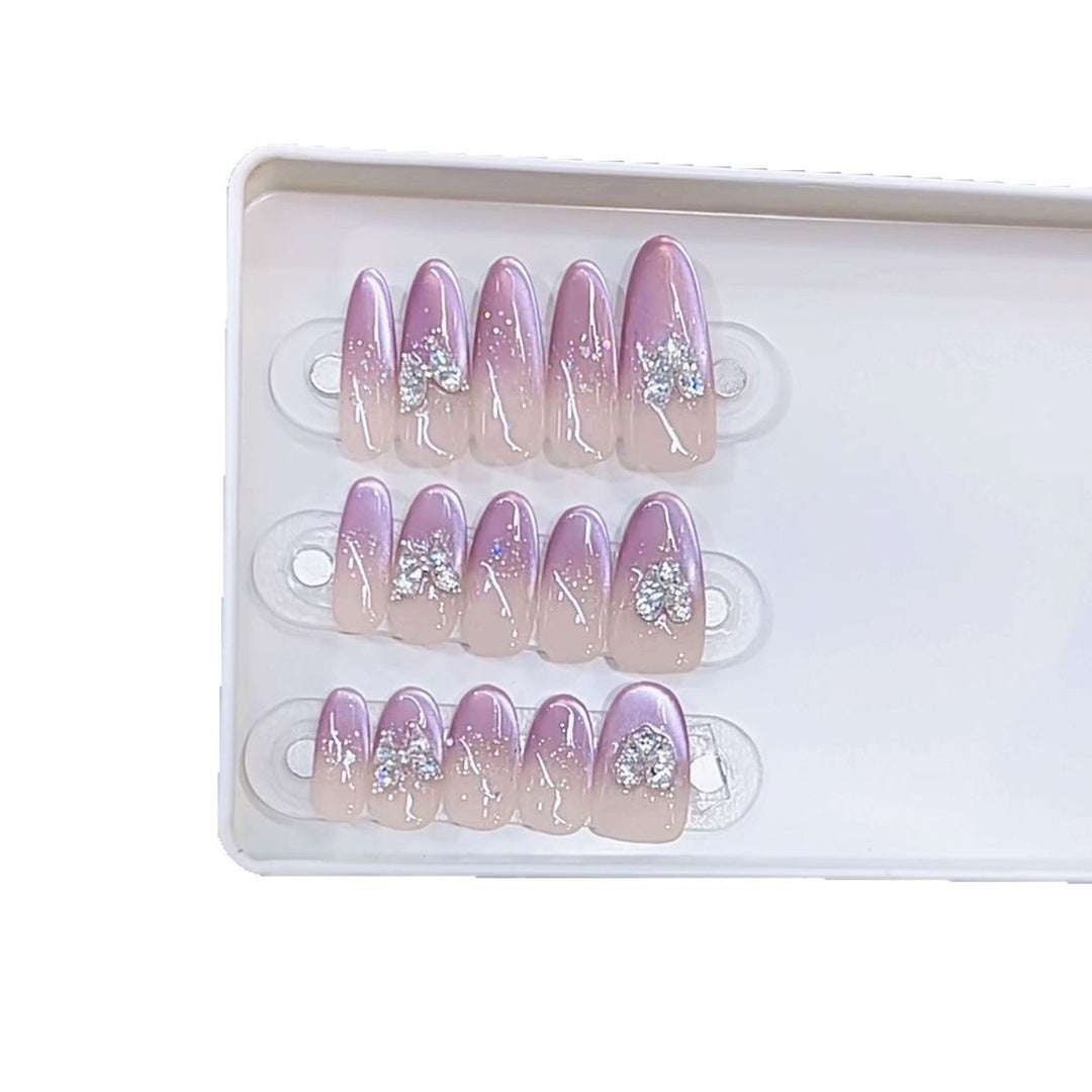Ombre Glitter Press-On Nail Set Kalsten