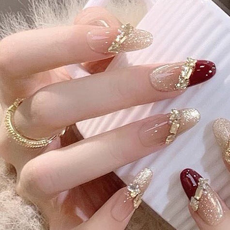 Artistic Gem-Accented Press-On Nail Extensions Kalsten