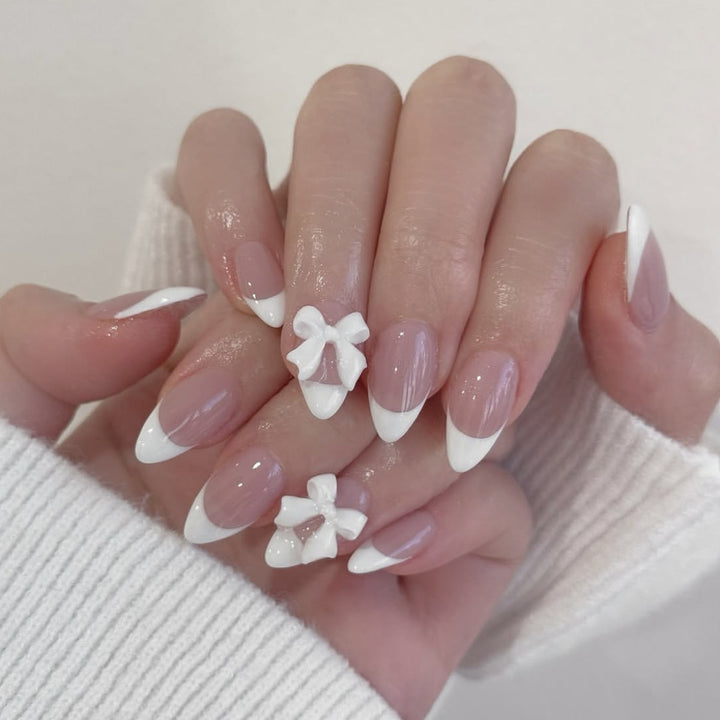 Elegant French Tip Acrylic Nail Art Extensions Kalsten