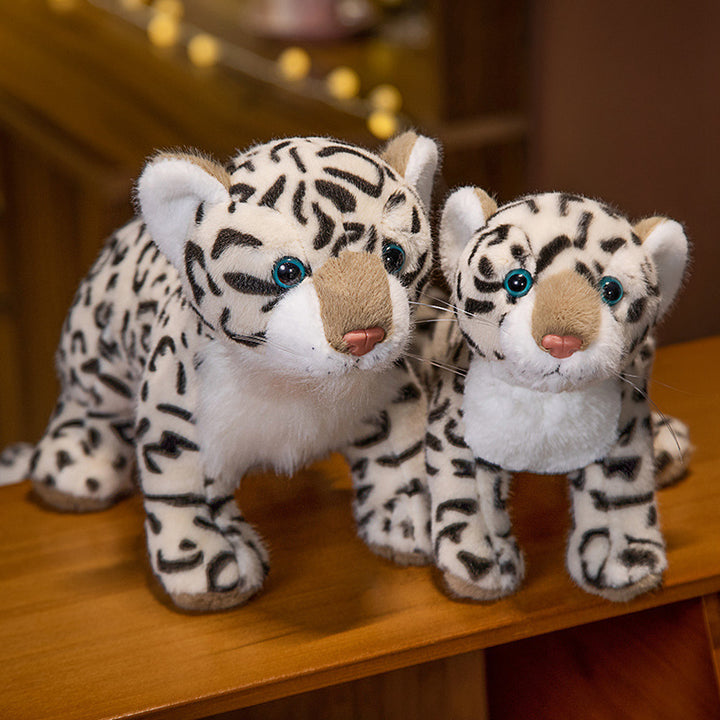 Plush Snow Leopard Bag Charm with Soft Faux-Fur and Detachable Strap Kalsten
