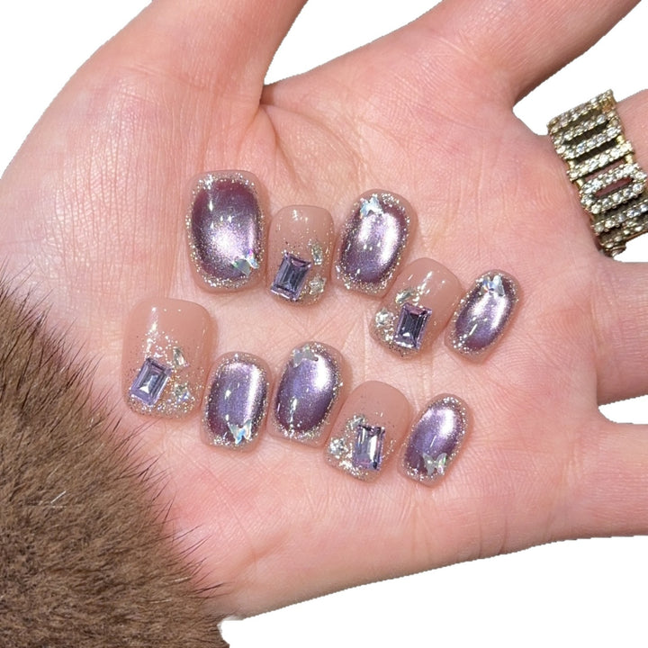 Glamorous nail tips with ombre effect and glitter Kalsten