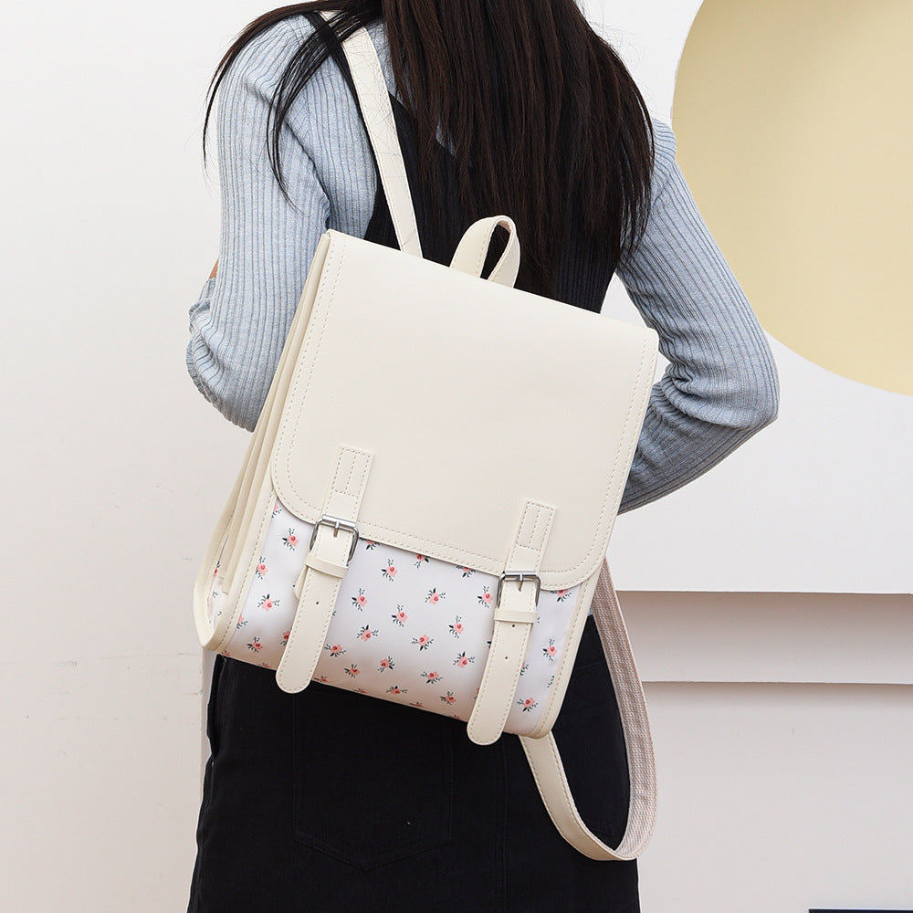 Floral Print Structured Backpack Kalsten