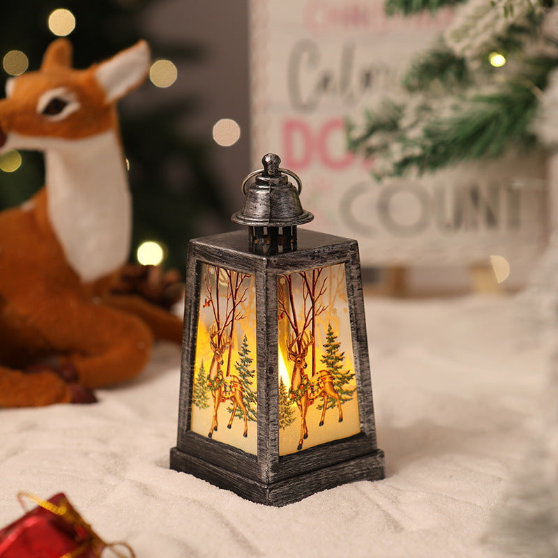 Decorative Christmas lantern with winter motifs Kalsten