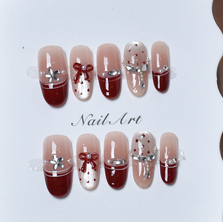 Elegant Festive Press-On Nail Set Kalsten