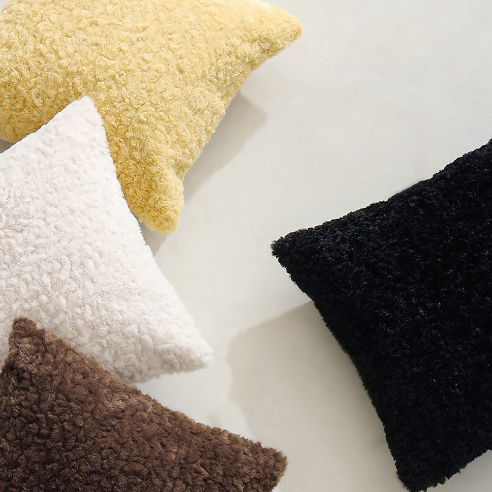 Modern decorative pillow in lambskin look with dense high pile structure Kalsten