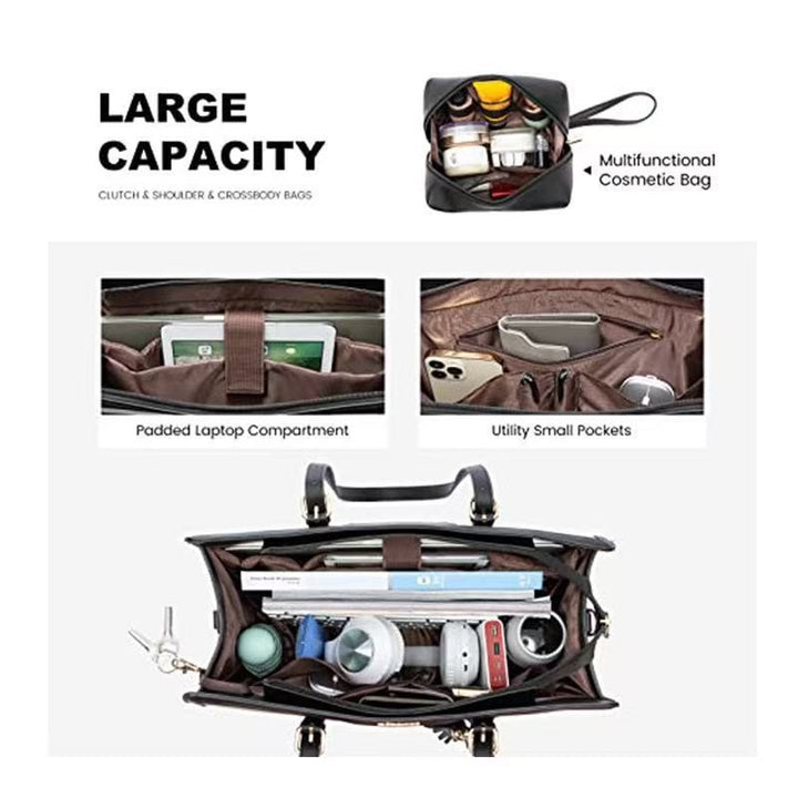 Elegant and Spacious Handbag with Removable Cosmetic Pouch Kalsten