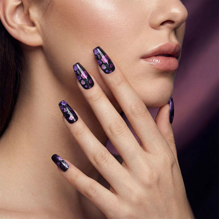 Artificial nails with floral pattern Kalsten