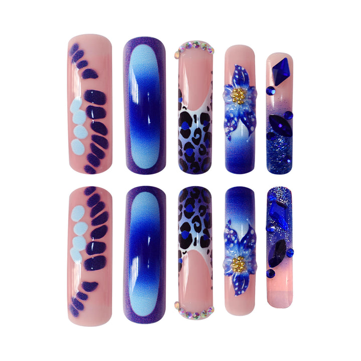 Artistic Long-Length Press-On Nail Art Kalsten