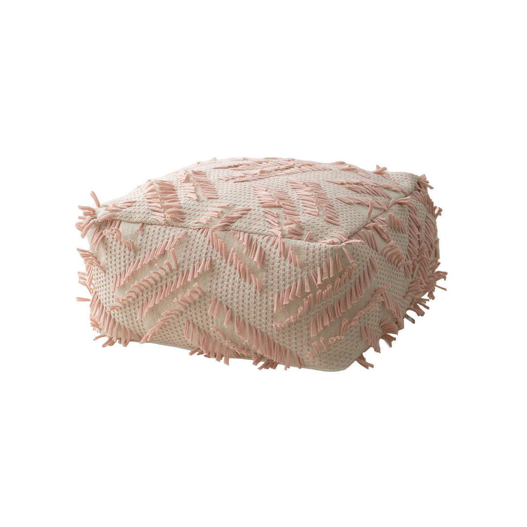 Floor cushion pouf with structured fringe surface Kalsten