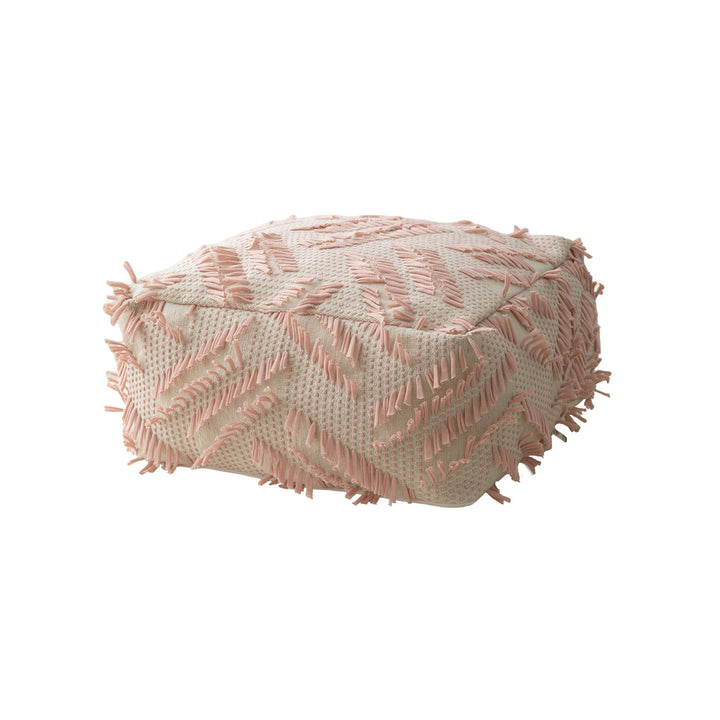 Floor cushion pouf with structured fringe surface Kalsten