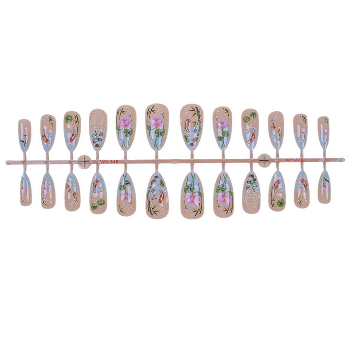 Artistic Floral Press-On Nail Set Kalsten