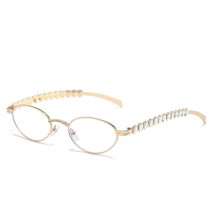 Elegant Rhinestone-Embellished Cat-Eye Glasses Kalsten