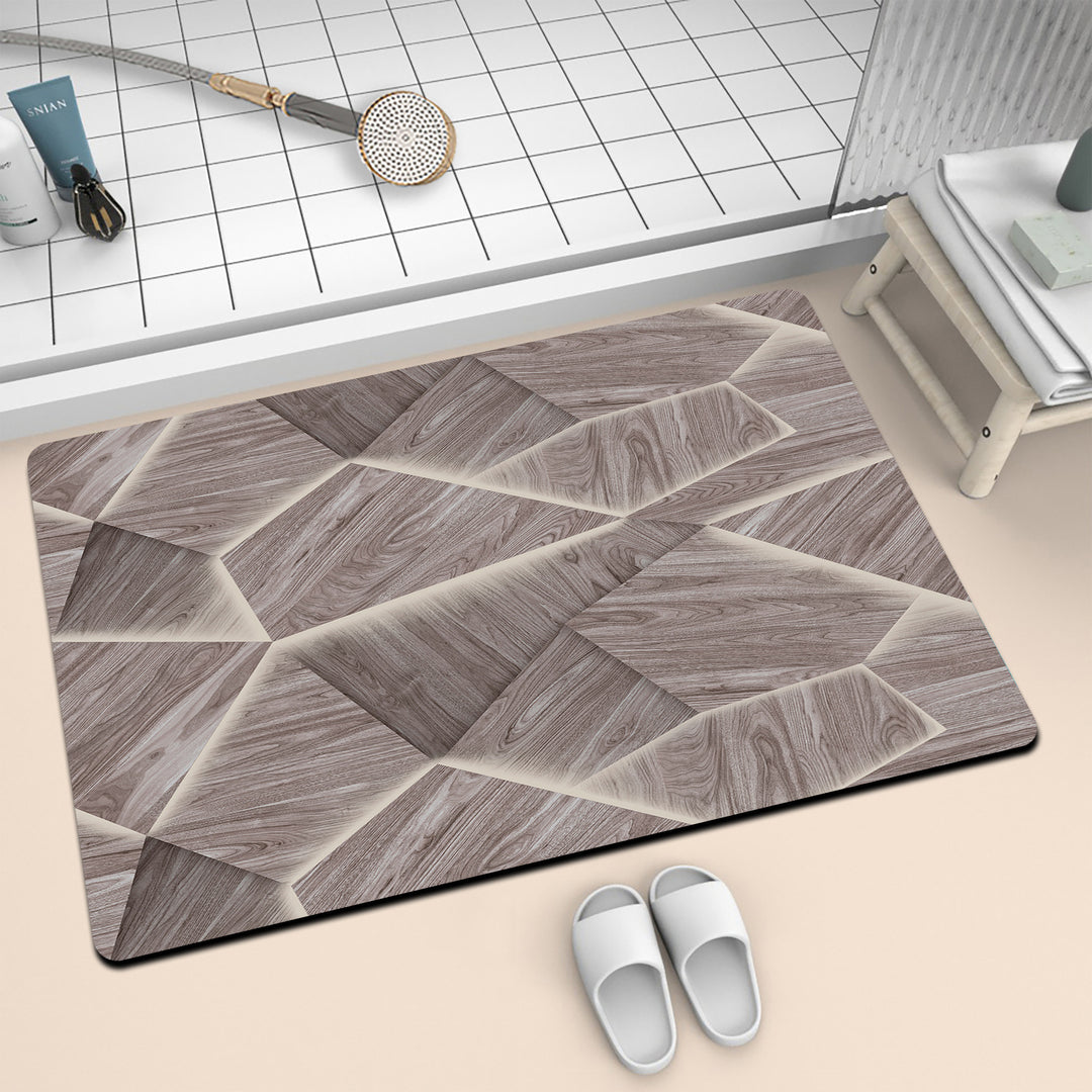 Textured Wood Grain Bath Mat