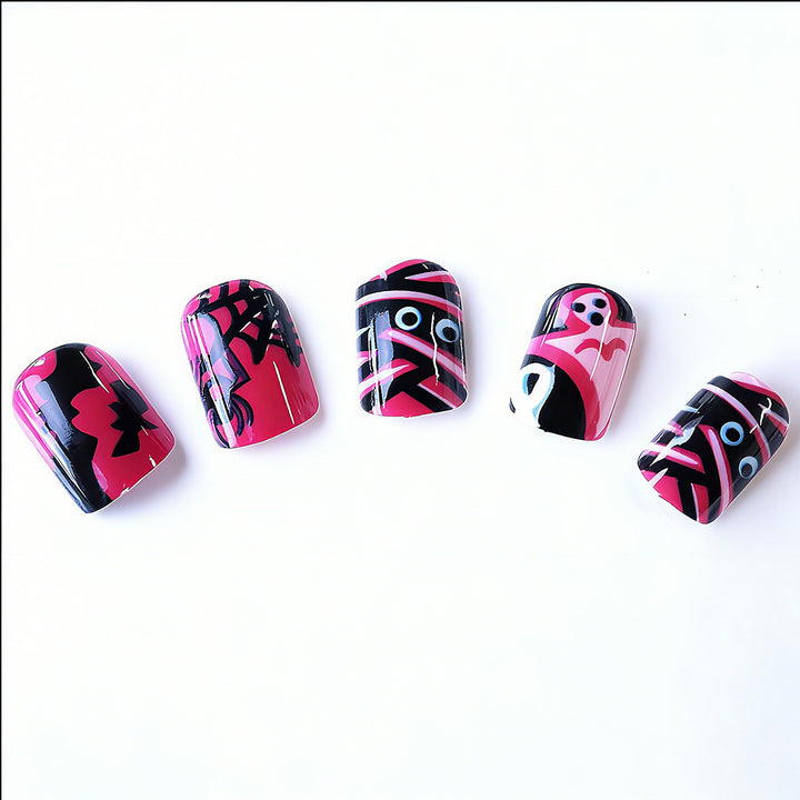 Acrylic nail set with Halloween motif and creative designs Kalsten