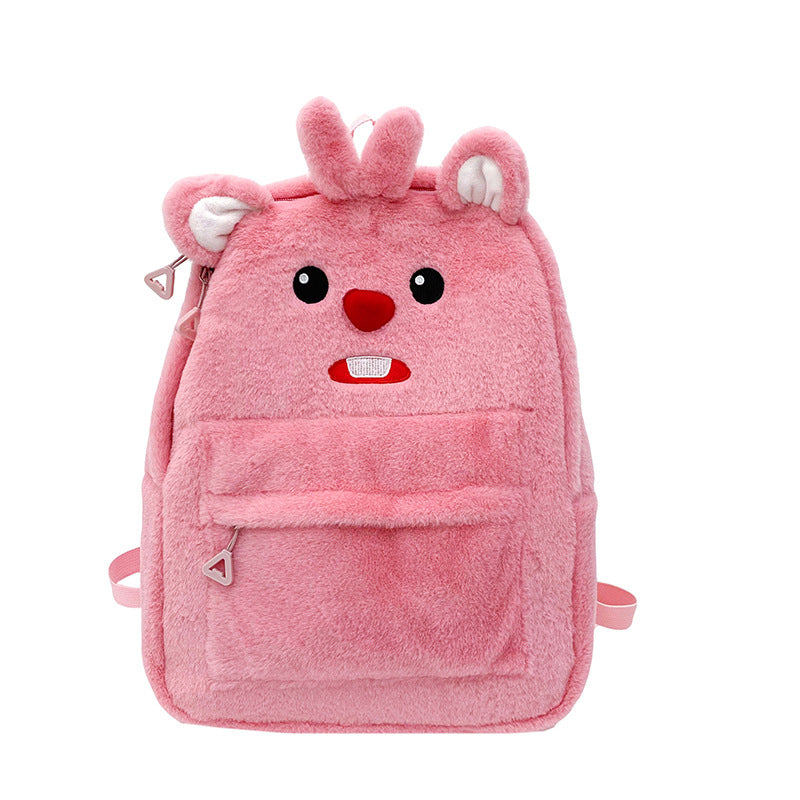 Cute Plush Animal-Themed Backpack