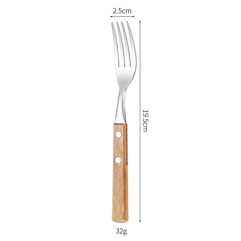 Dessert spoon with ergonomic wooden handle Kalsten