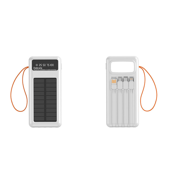 Solar Powerbank with Integrated Charging Cables and Digital Display Kalsten