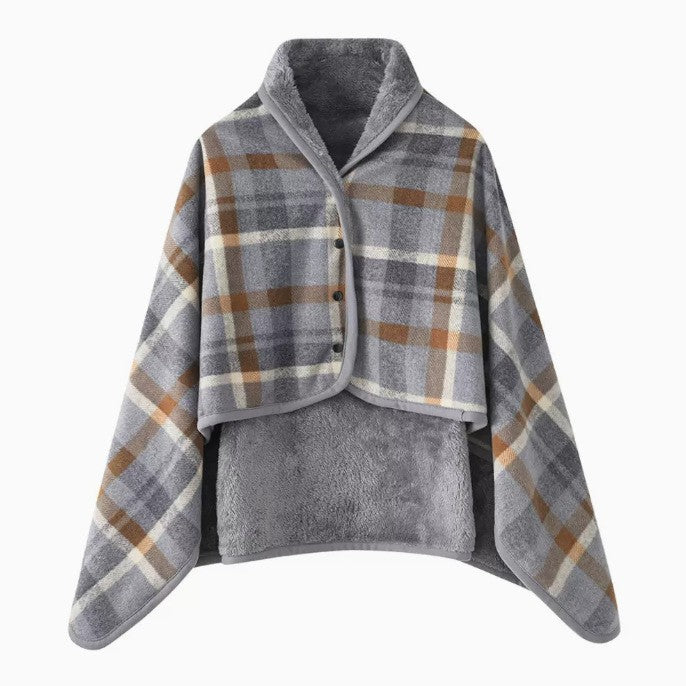 Women Comfortable Throw Blanket with Checkered Pattern Kalsten