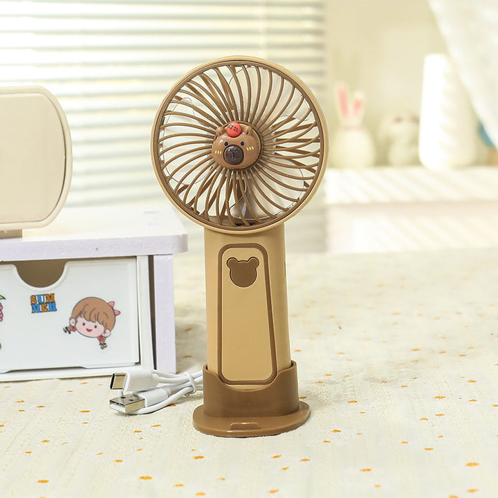 Women's Portable Mini Hand Fan with Cute Bear Design Kalsten