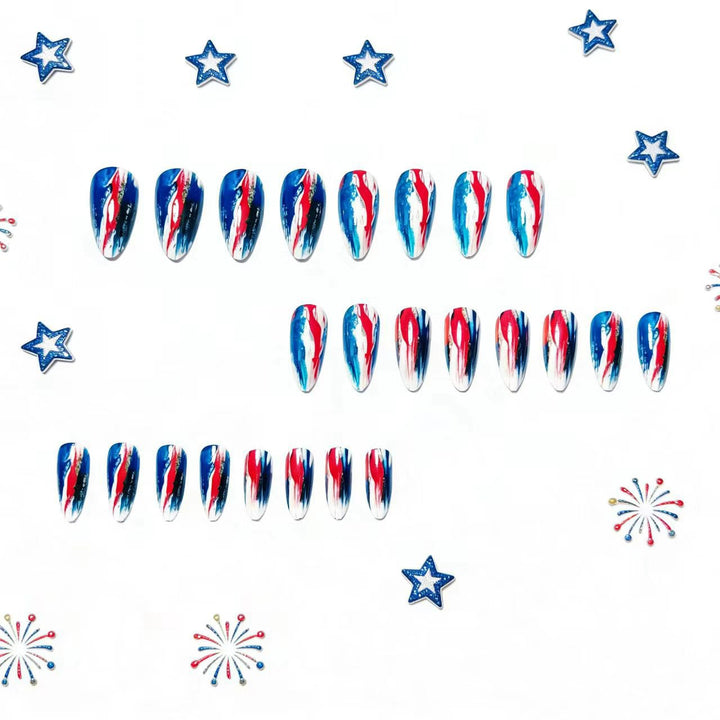 Artificial Nail Art with Abstract Color Design Kalsten