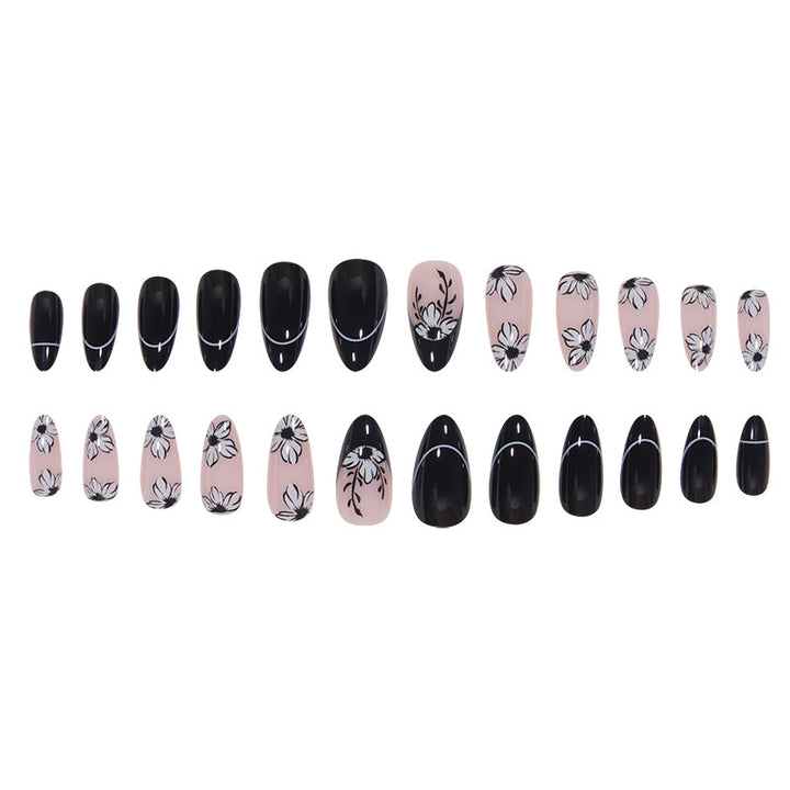 Floral-Design Stiletto Press-On Nails Kalsten