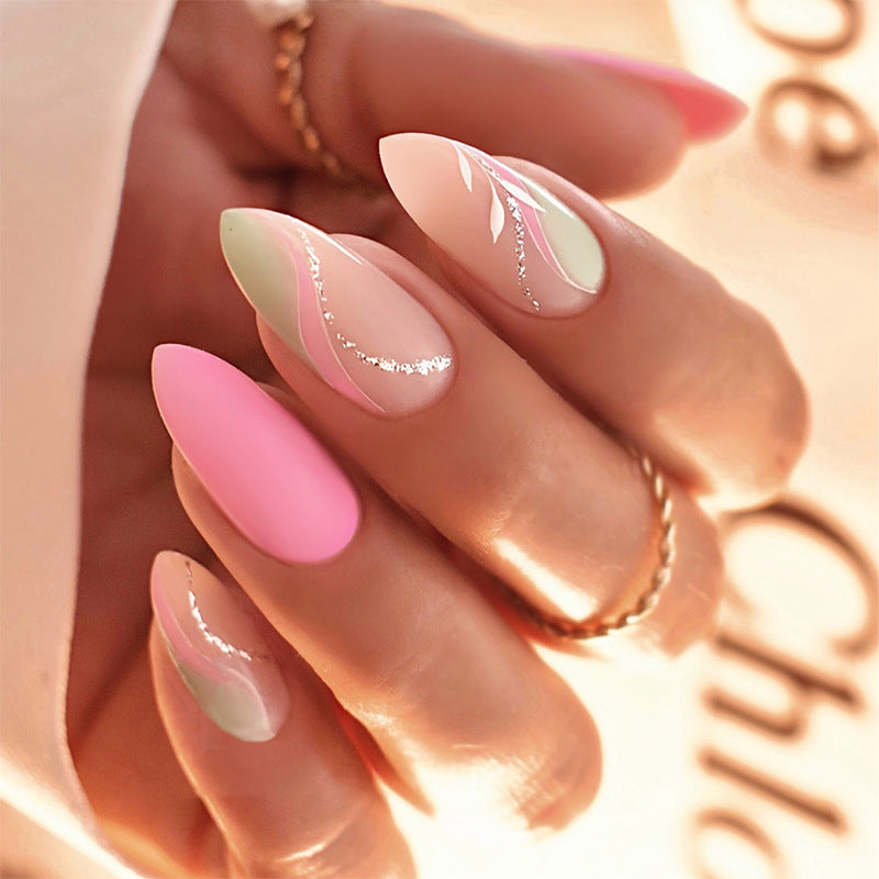 Premium Artistic Press-On Nail Set with Elegant Floral Designs Kalsten