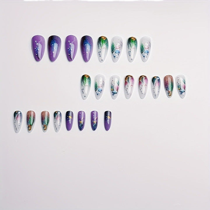 Artificial nails with maritime underwater motif Kalsten
